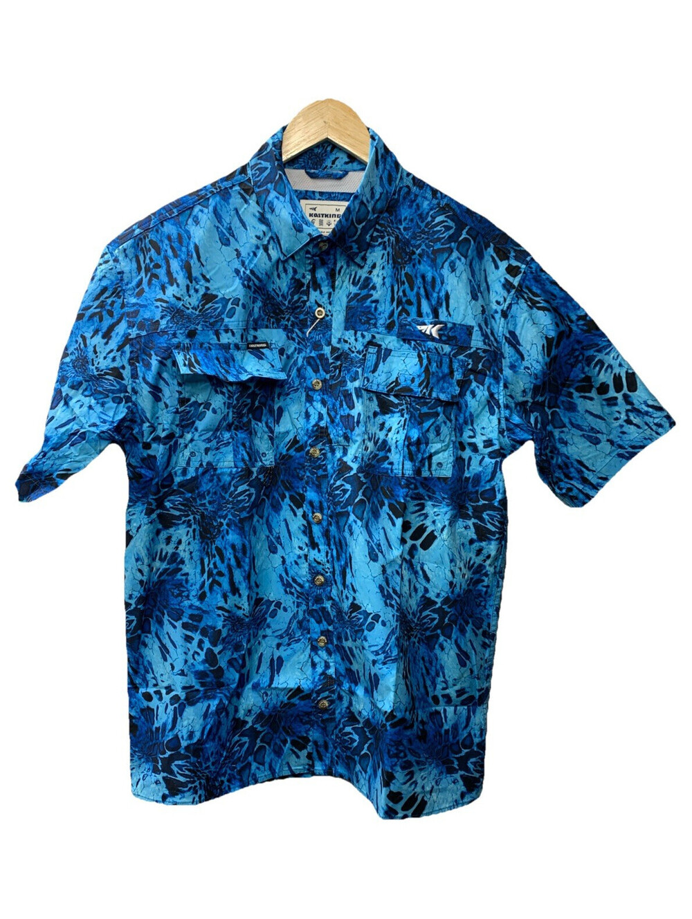 Kastking Men’s Rekon Fishing Shirt Short Sleeve Shoreline Size M Collared Neck